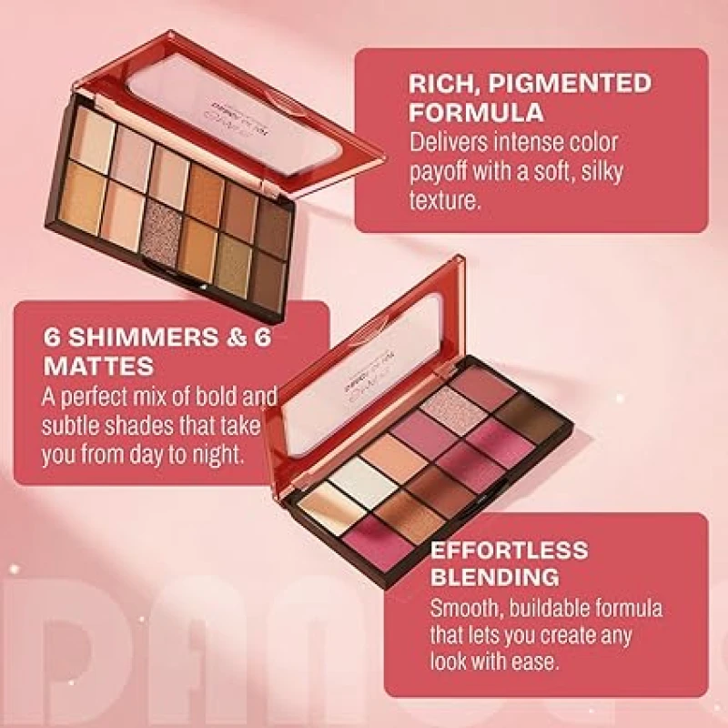 MARS 12 Shades Dance of Joy Eyeshadow Palette | Highly Pigmented and Blendable | Multicolor | Matte and Shimmer Finish (13.2g) (03-Multicolor) thumbnail 2